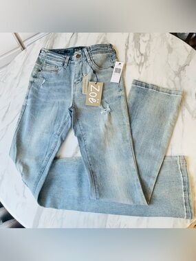 Zoe + Phoebe Light Blue Bootcut Distressed Jeans for Women NWT